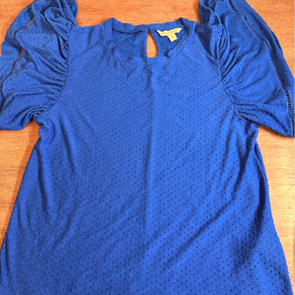 Zac & Rachel Royal Blue Ruffle Sleeve Blouse